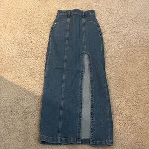 Guess Dark Blue Maxi Skirt with Front Slit